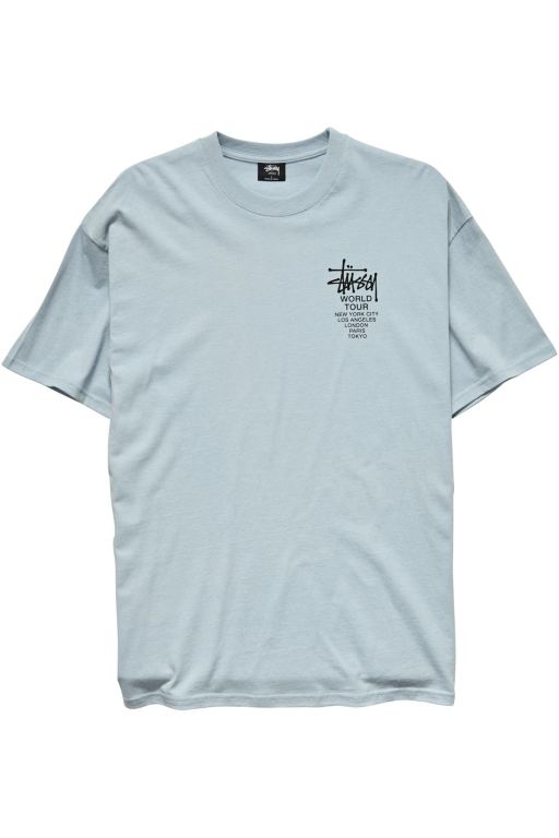 Stussy Mens World Tour SS T Shirt Blue - XAZPB9627